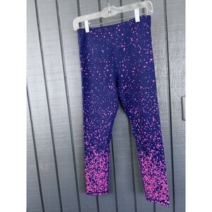 Zyia Active‎ Navy/Pink Splatter Print Leggings Size 6-8